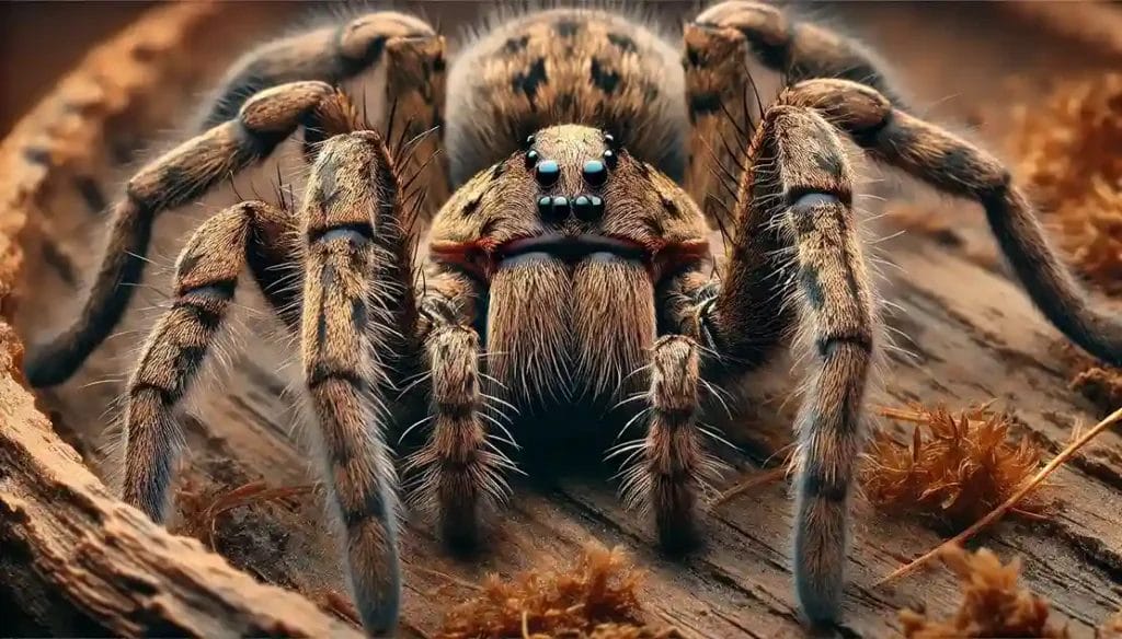 A close-up image of a Wolf Spider