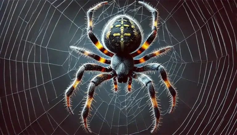Closeup image of garden spider