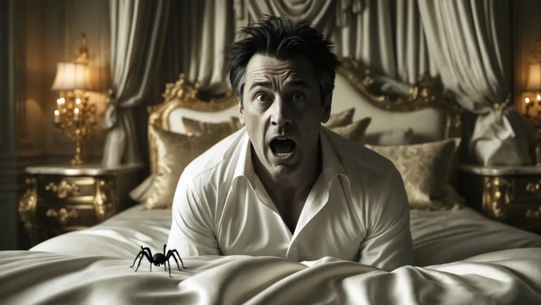 spider crawling on bed